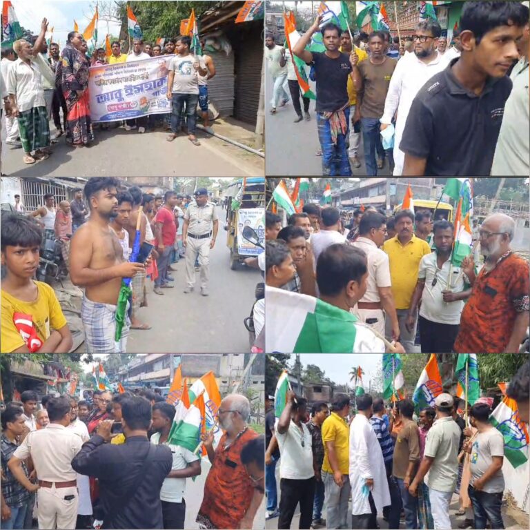 বসিরহাটে কংগ্রেসের প্রচারে হামলার অভিযোগ, তৃণমূলকে নিশানা করে রাস্তা অবরোধ।