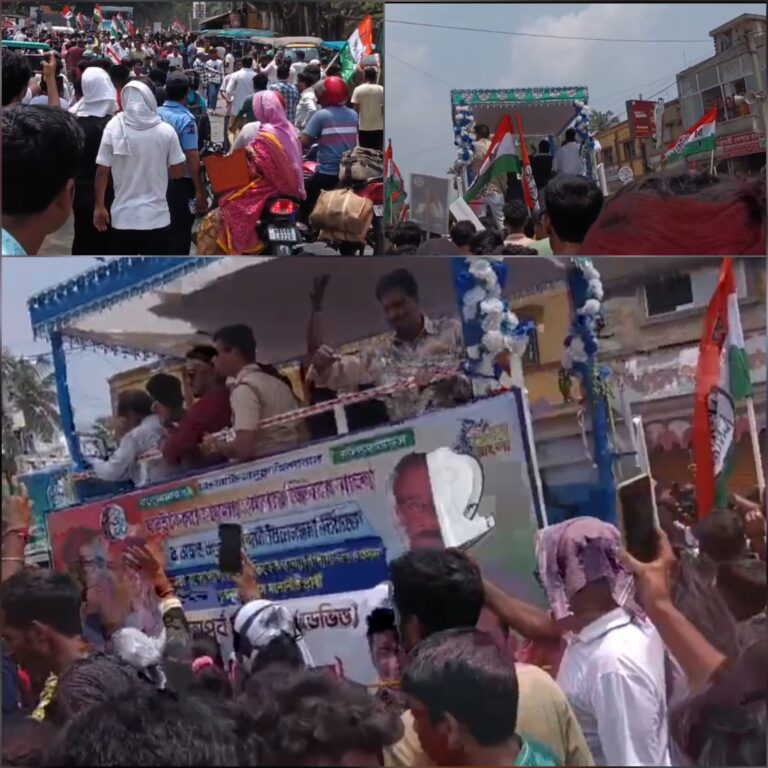 কান্দিতে দেবের রোড শো ঘিরে জনজোয়ার, উন্মাদনা তুঙ্গে।