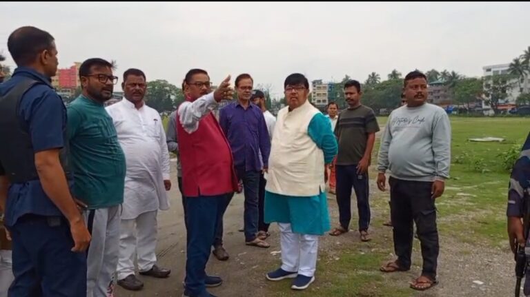 রাসমেলা ময়দানে মোদির সভা, মঞ্চ প্রস্তুতি খতিয়ে দেখলেন বিজেপি নেতৃত্ব।