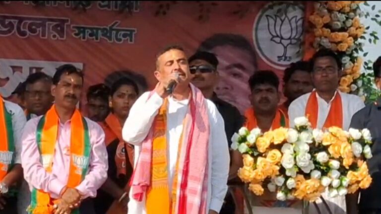 ভূতনীতে শুভেন্দুর সভা, তৃণমূলের বিরুদ্ধে তীব্র আক্রমণ।