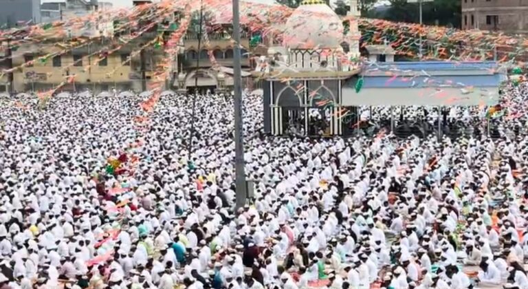 ত্যাগ ও সম্প্রীতির বার্তায় মুখর সুজাপুর, ঈদের নামাজে সামিল হাজারো মুসল্লি।